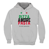 Hoodie Unisex Pizza, Pasta, Amore