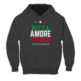 Hoodie Unisex Pizza, Pasta, Amore