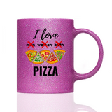 Tasse Glitzer I LOVE PIZZA