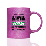 Tasse Glitzer ZWEI SPRACHEN
