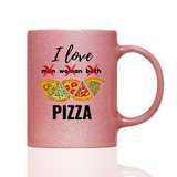 Tasse Glitzer I LOVE PIZZA