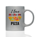 Tasse Glitzer I LOVE PIZZA