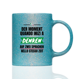 Tasse Glitzer ZWEI SPRACHEN